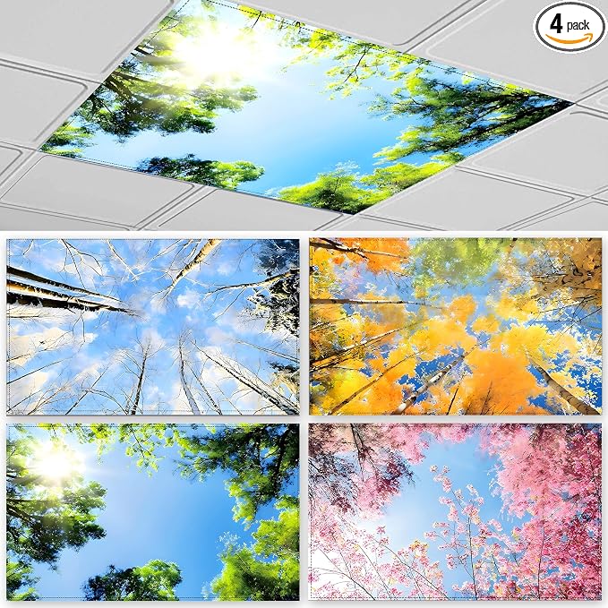 4 Pcs Fluorescent Light Covers for Ceiling Lights Classroom, Stylish by JXZDLE