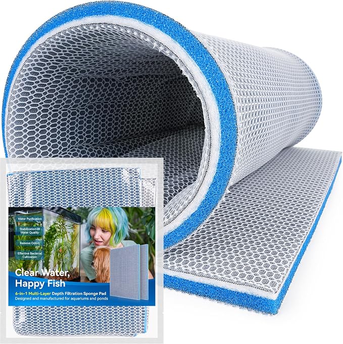Borlech 8-Layer Fast-Acting Aquarium Filter Pad by Borlech