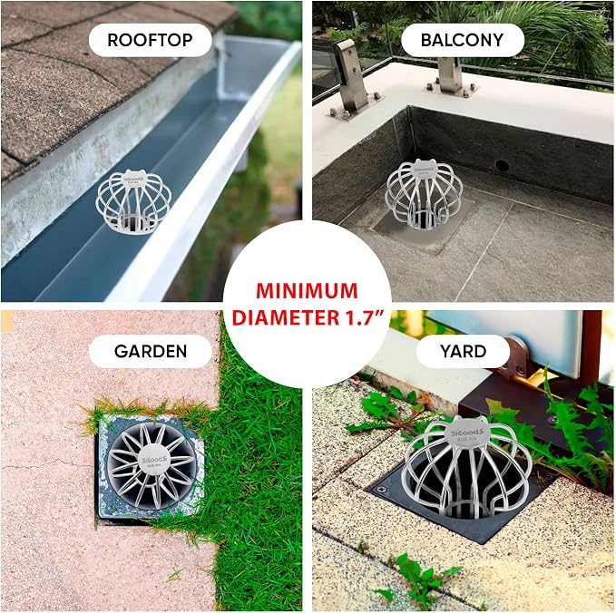 Gutter Guard, 304 Stainless Steel Roof Drain Cover, Anti-Clogging Filter - Image 7