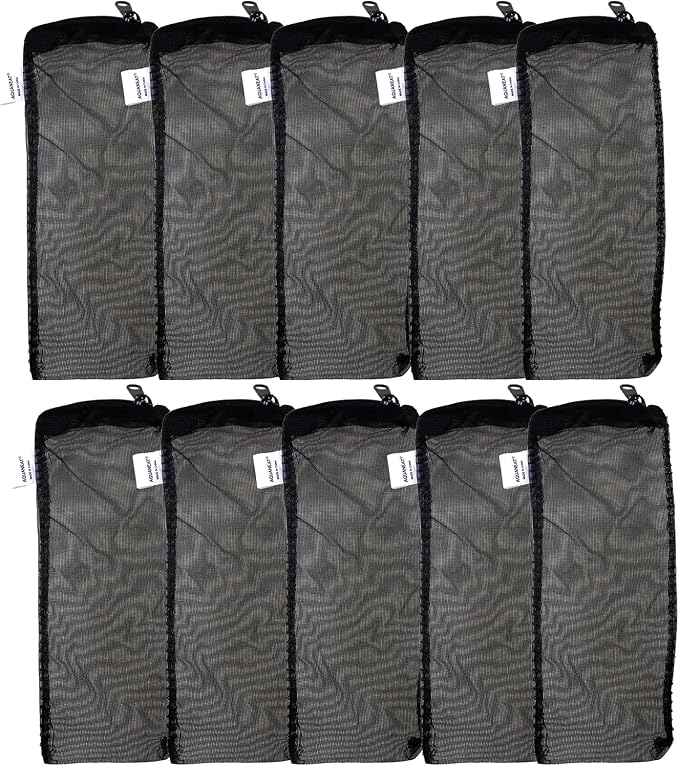 AQUANEAT 10pcs Aquarium Filter Media Bags, Fish Tank Fine Mesh Bags, by Aquaneat