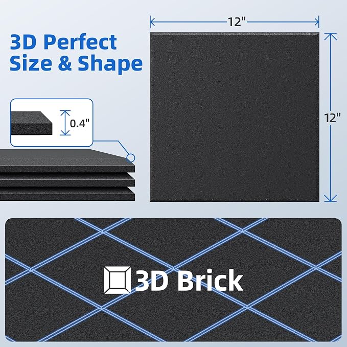 20 Pack Acoustic Panels with Self Adhesive, Soundproof Wall Panels, Square - Image 6