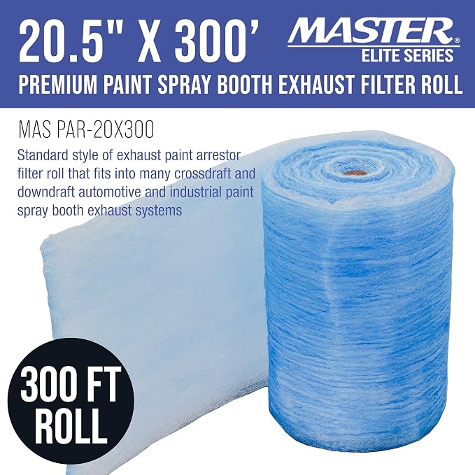 Master Elite Premium Paint Spray Booth Exhaust Filter Roll, 20.5" x 300' - Image 2