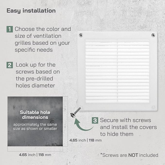 Vent Systems 6'' x 6'' Inch White Soffit Vent Cover - Image 4
