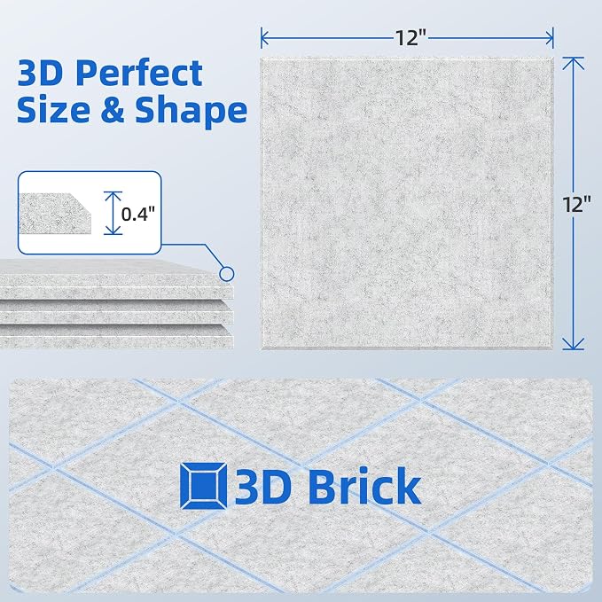 20 Pack Acoustic Panels with Self Adhesive, Soundproof Wall Panels, Square - Image 6