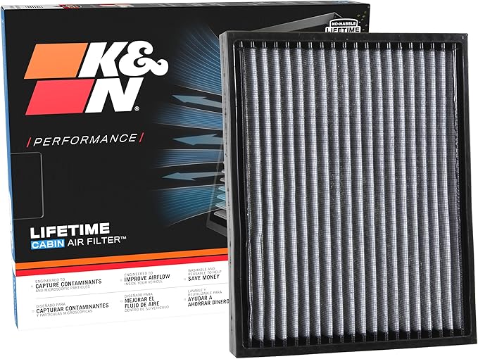 K&N LIFETIME Cabin Air Filter: Washable, Clean Air by KNEngineeringInc