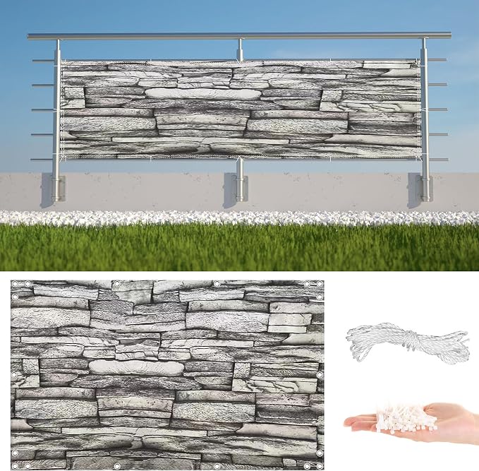 Balcony Privacy Screen 8.2' x 26.2' Privacy Protection Weatherproof Privacy by AYLFBFU