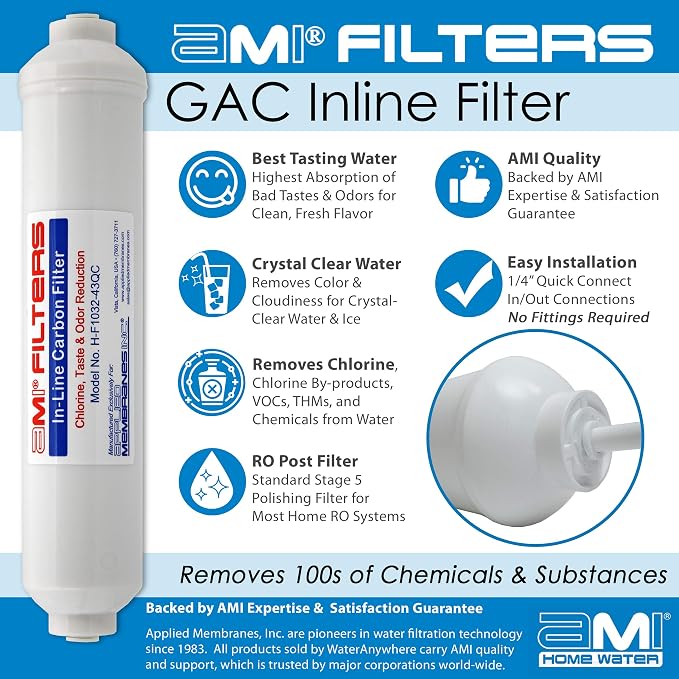 Inline Carbon Water Filter | 10" Length | 1/4" Quick Connect In/Out | - Image 4