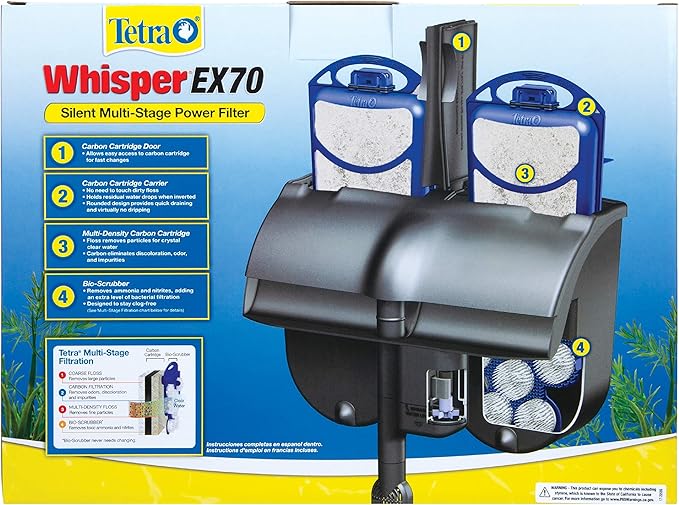 Tetra Whisper EX 70 Filter For 45 To 70 Gallon aquariums, Silent Multi-Stage - Image 2
