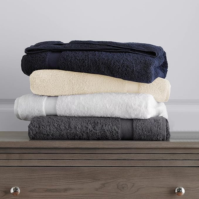 Delara 100% Organic Cotton Towels 650 GSM Plush Feather Touch Quick Dry Bath Towel, Pack of 12 GOTS Certified, Oeko-Tex Green Certified, Organic Cotton Bath Towel, 30"X58"