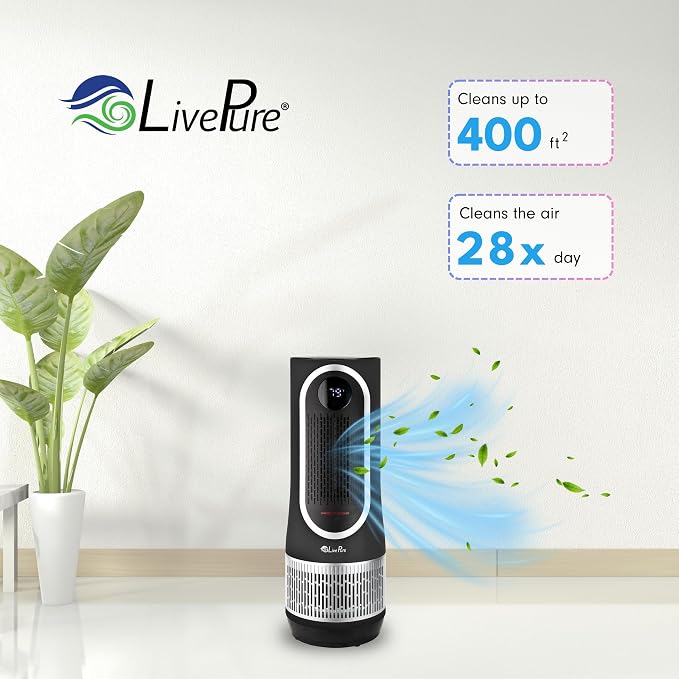LivePure 3-in-1 LP500 Clean Heat Air Purifier & Electric Heater – Oscillating - Image 6