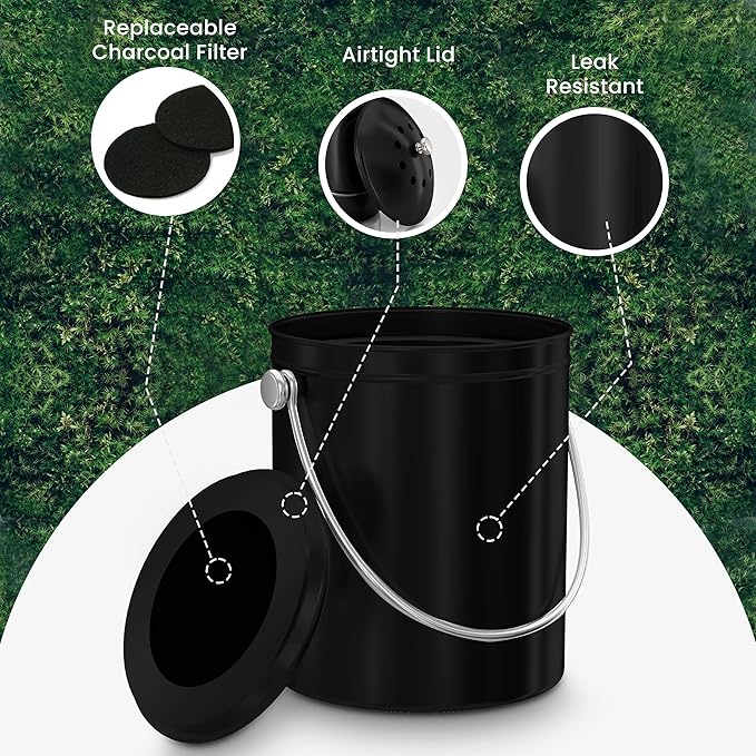 Utopia Kitchen Compost Bin for Kitchen Countertop, 1.3 Gallon Compost Bucket - Image 5