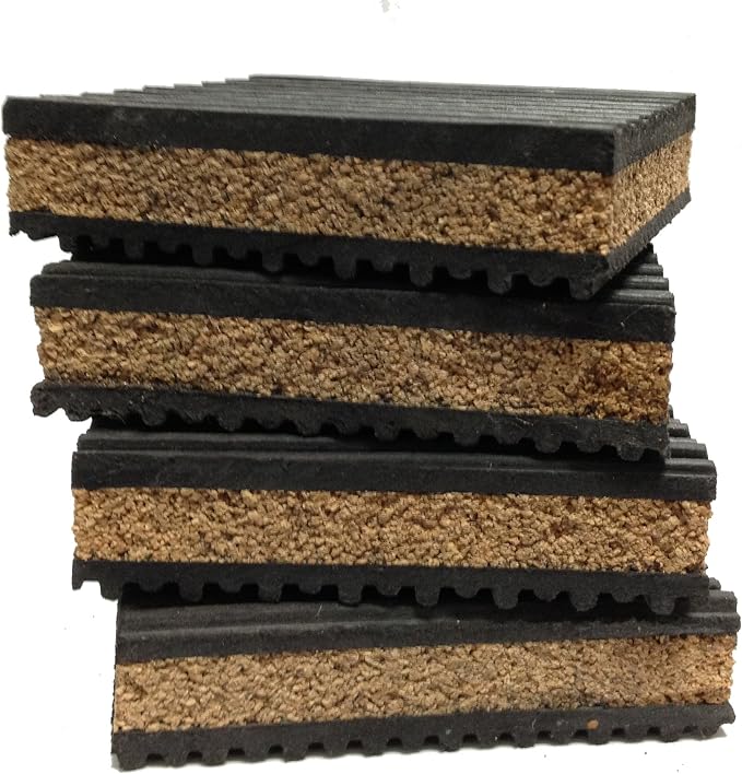 4 Pack of Anti Vibration Pads 4" x 4" x 7/8" Rubber/Cork Vibration isolation - Image 3
