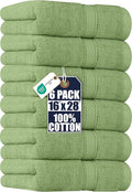 Utopia Towels 6 Pack Premium Hand Towels Set, 16 by 28 inches, 100% Ring Spun Cotton, Ultra Soft and Highly Absorbent 600GSM Towels for Bathroom, Gym, Shower, Hotel, and Spa, Sage Green