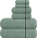 MyOwn Ultra Soft 6 Pack Cotton Towel Set, Contains 2 Bath Towels 28x55 inch, 2 Hand Towels 16x24 inch & 2 Wash Coths 12x12 inch, Ideal Everyday use, Compact & Lightweight - Jade