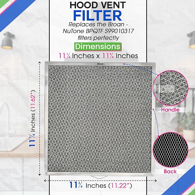 Stove Hood Vent Filter 11.6” x 11.2” BPQTF S99010317 Compatible - Image 3