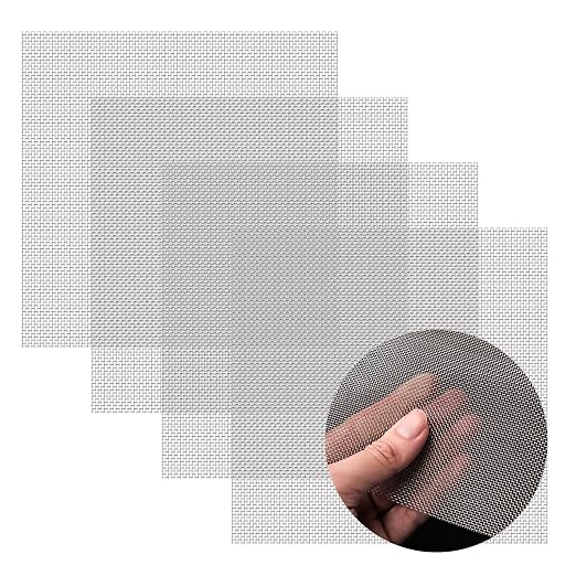 4 Pack 12x12 Inch Wire Mesh, 20 Mesh Stainless Steel Mesh, Never Rust Sturdy by AMZDEPOT