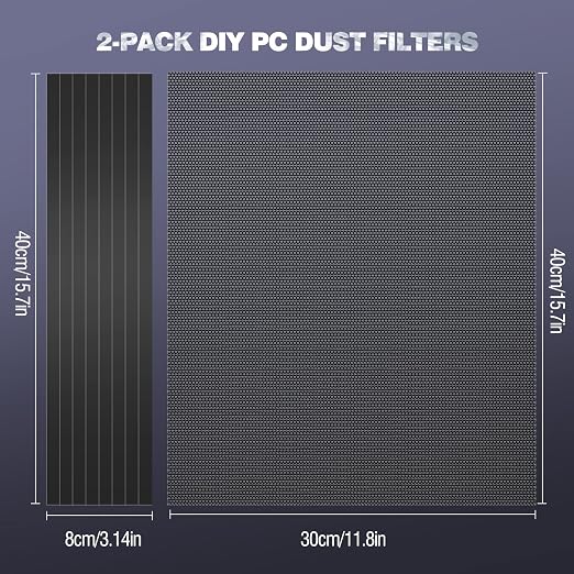 MoKo 400x300mm DIY PC Case Dust Mesh Filter, PVC Dustproof Magnetic Dust Filter - Image 4