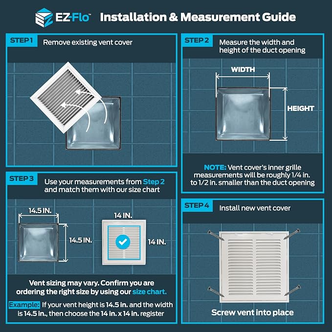 EZ-FLO 14 x 14 Inch Return Air Vent Cover - Image 3
