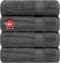 Ample Decor Hand Towel 18 X 28 Inch 600 GSM 100% Cotton, Soft Absorbent - 4 Pcs Gray