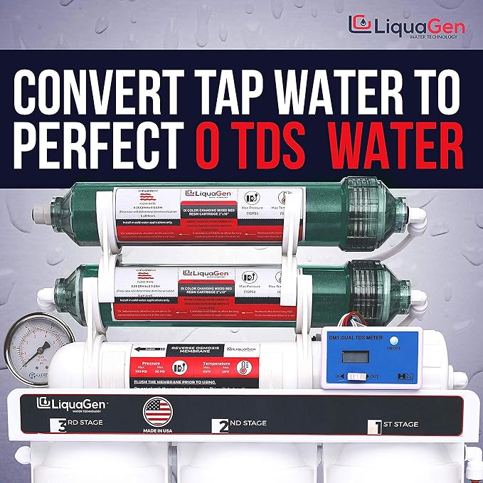 LiquaGen - 6 Stage Reverse Osmosis + Deionization Water Filtration System- 100 - Image 4