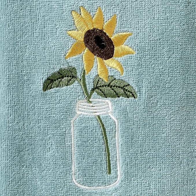 SKL Home by Saturday Knight Ltd. Sunflower in Jar Hand Towel (2-Pack), Aqua