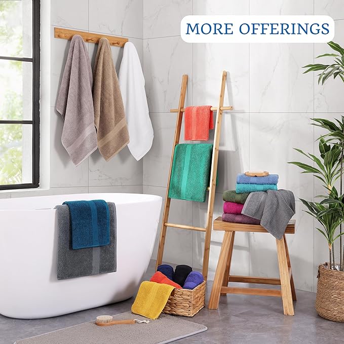 LANE LINEN Luxury Bath Towels Set of 4 (28"x54") - 100% Ring Spun Cotton Bathroom Towel Set - Durable, Quick Dry, Ultra Soft & Absorbent Large Shower Towels for Bathroom - Sustainably Produced - Taupe