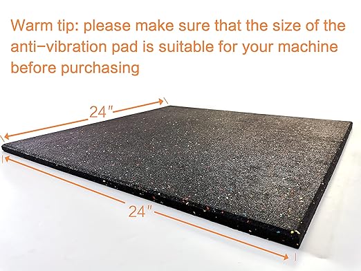 Goodhoily 2 Pack Heavy Duty Anti Vibration Pad 24" x 24"x0.6 Inch Rubber - Image 2