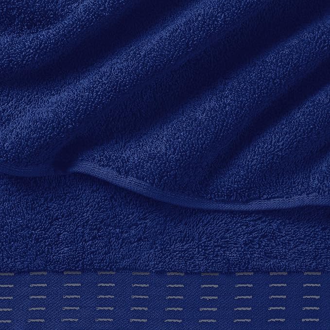 Cotton 2 Pack Oversized Bath Towel Set 28x55 inches, Large Bath Towels, Ultra Absorbant Compact Quickdry & Lightweight Towel, Ideal for Gym Travel Camp Pool - Navy Blue