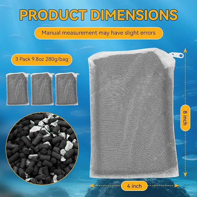 3 Pack 8 Oz Pro-C Mixed Aquarium Canister Filter Media Bag - Image 2