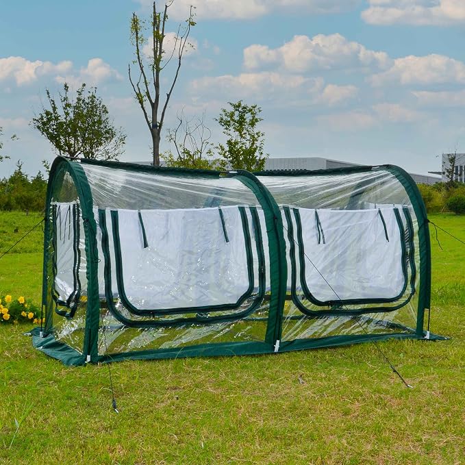 Poray Pop Up Tunnel Greenhouse Tent, Portable 78.8''Long Greenhouse Gardening - Image 7
