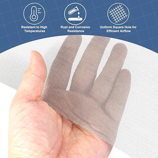 uxcell 30 Mesh 79" x 16" Woven Wire Mesh, 304 Stainless Steel Air Vent Filter - Image 5