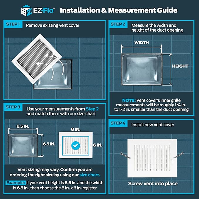 EZ-FLO 8 x 6 Inch Air Vent Cover - Image 3