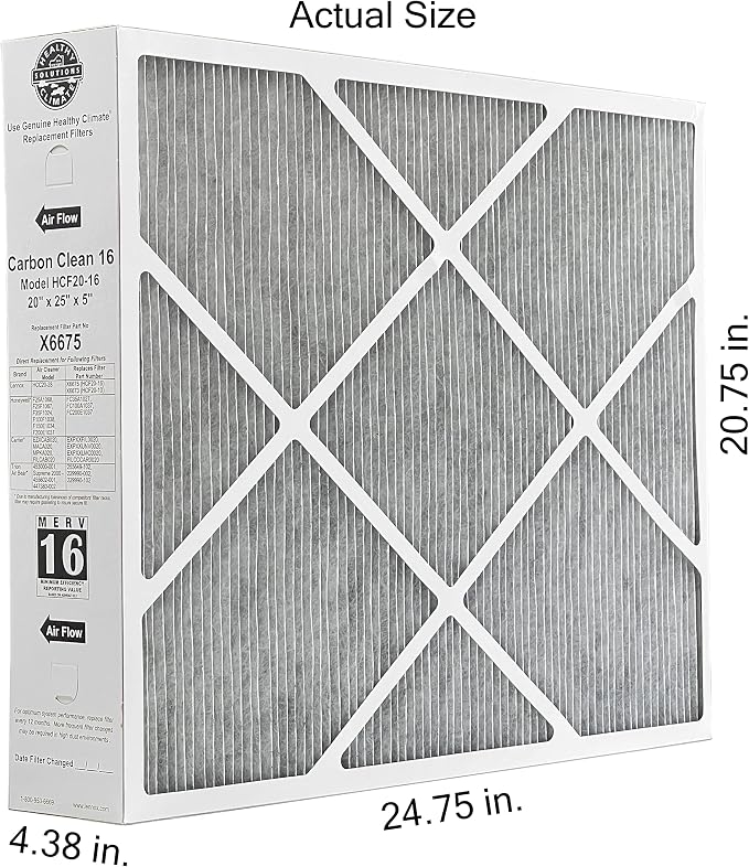 Lennox Healthy Climate Lennox X6675 20x25x5 Healthy Climate Carbon-Clean MERV - Image 2