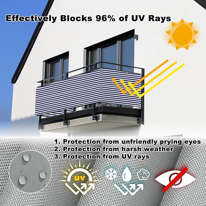 Privacy Screen Protector 3.3' x 32.8' UV Protection 96% Privacy Fence Panels - Image 4