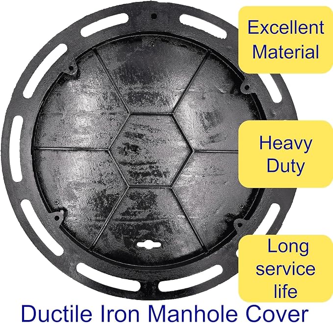 28 In Cast Iron Manhole Cover and Frame, B Class 28100 lbs Heavy-Duty Driveway - Image 3