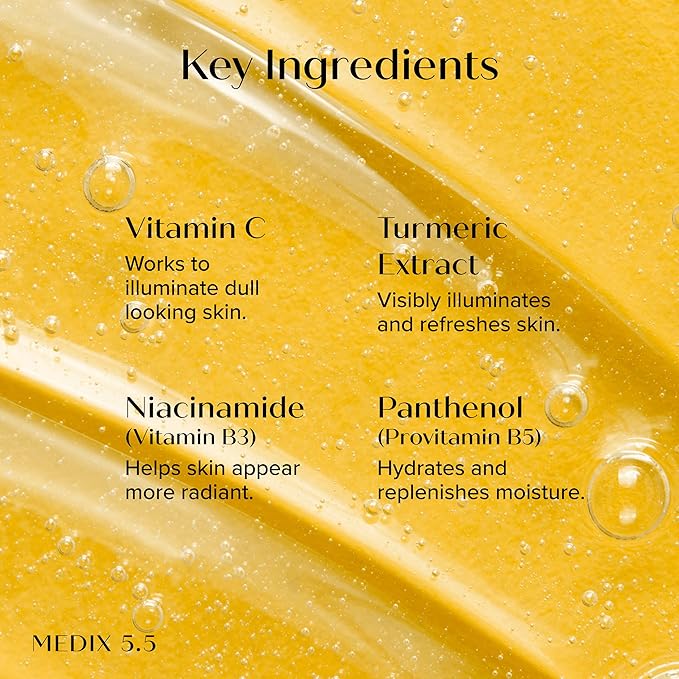 MEDIX Radiant Glow Vitamin C Body Wash W/Niacinamide | Citrus Scented Gentle Body & Face Cleanser For Women, Men, Dry Skin, & Smoother-Looking Skin | Removes Dirt, Oil, & Impurities, 3PC Travel Size