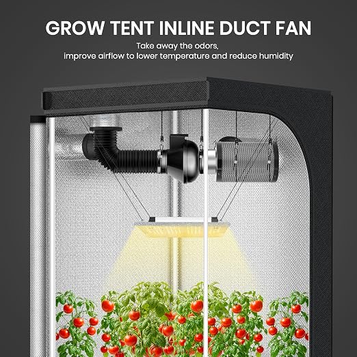 InfiniPower 4 Inch 195 CFM Inline Ventilation Fan 4" Air Carbon Filter - Image 2