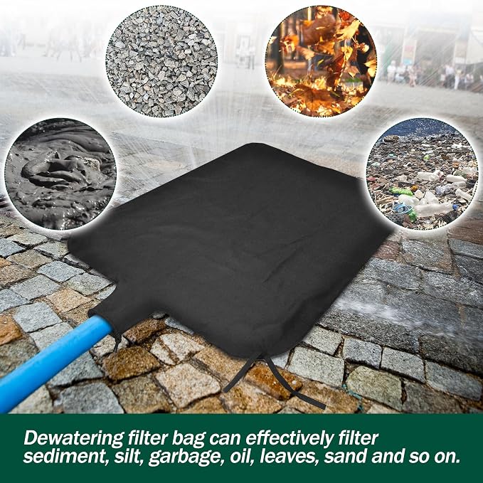 5 x 10ft Dewatering Bags with Drawstring Extra Large Dewatering Filter Bag Silt - Image 4
