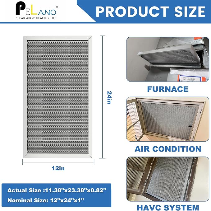 12x24x1 Reusable Air Filter, Electrostatic HVAC Air Filter, Lasts a Lifetime - Image 2