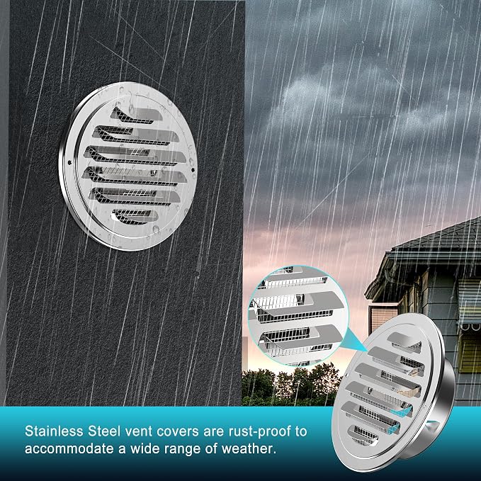 Stainless Steel Soffit Vents 4 Inch, HG Power Round Vent Cover - Image 4