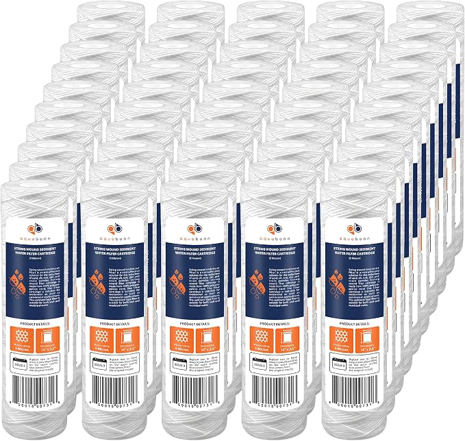 Aquaboon Whole House 5 Micron 10 x 2.5 String Wound Sediment Water Filter by Aquaboon