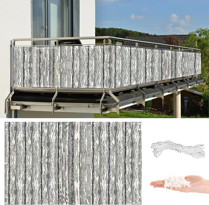 Privacy Fence 6.6' x 29.5' UV Protection Weather Resistant Waterproof Balcony by AYLFBFU