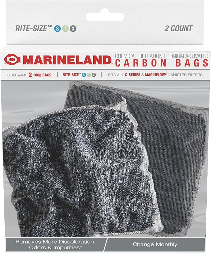 Marineland Carbon Bags, Support Chemical Aquarium Filtration, Rite-Size S by Marineland