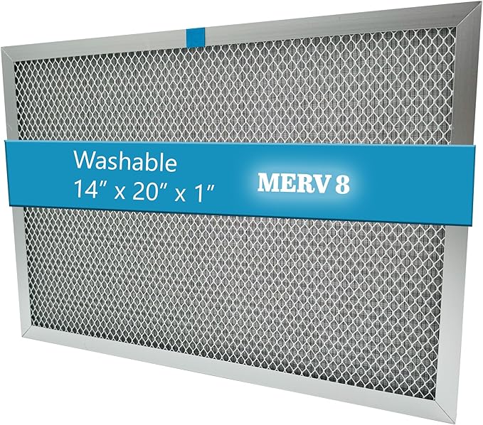 Washable Electrostatic Furnace Air Filter, MERV 8, Aluminum Reusable Filter by wioAIR