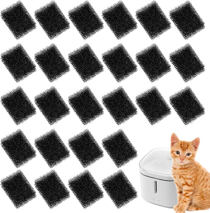 30 PCS Replaced Foam Filters, Pet Fountain Replacement Filters Cat Water by Unknown