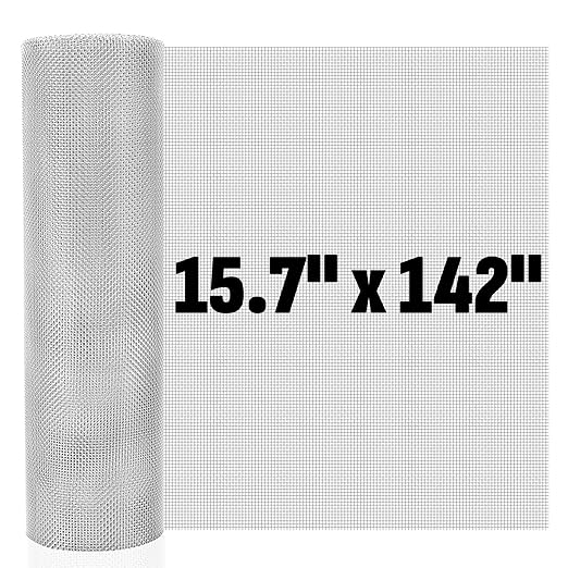 20 Mesh 304 Stainless Steel Mesh Screen, 15.7'' x 142'' Wire Screen Mesh by Unknown