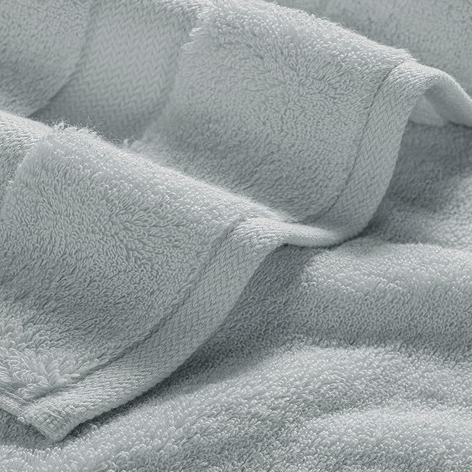 TOWELTIQUE- Organic Cotton Luxury Bath Towels Pack of 4 GOTS & Oeko- TEX Certified | Premium Soft, Absorbent & Quick-Drying Towels for Bathroom, Gym, Spa & Hotel Use – Light Gray