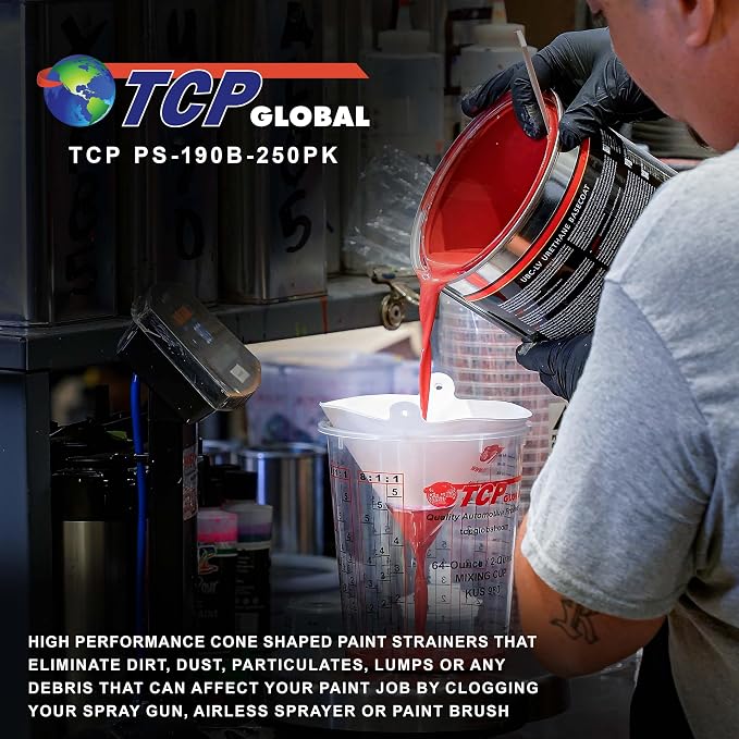 TCP Global - 190 Micron Filter Tips Ultra-Fine Paint Strainer - Pure Blue Nylon - Image 6