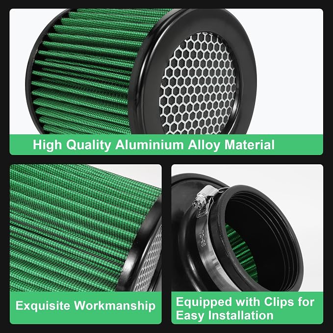 Cold Air Intake Filter High Performance Washable Filter Clamp-On Replacement - Image 5