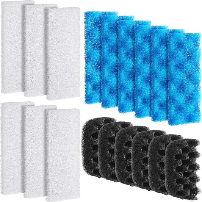 18 Pcs Aquarium Filters Bio Sponge Sets Compatible by Threlaco